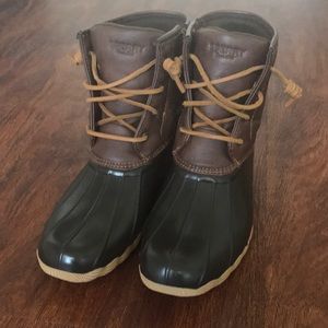 Dark brown Sperry Duck boots, perfect condition